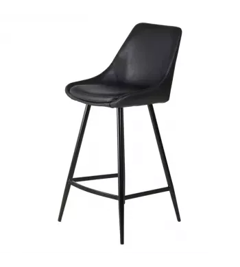 Chaise snack en PU noir - BARI