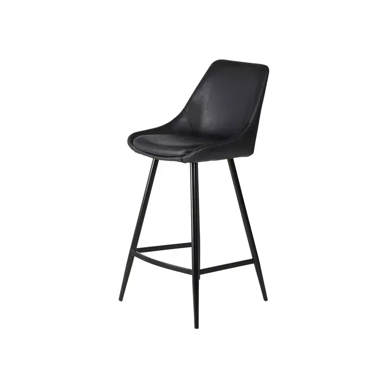 Chaise snack en PU noir - BARI