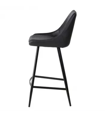 Chaise snack en PU noir - BARI