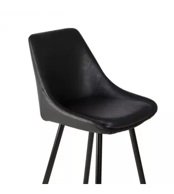 Chaise snack en PU noir - BARI