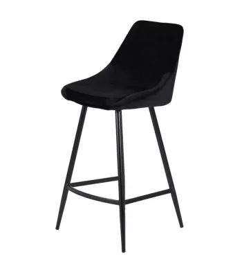 Chaise snack en velours noir - BARI