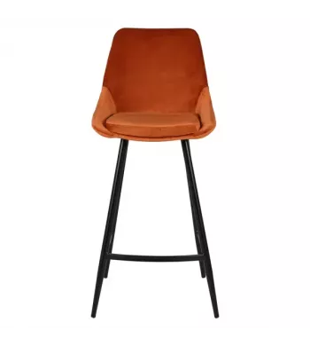 Chaise snack en velours cognac - BARI