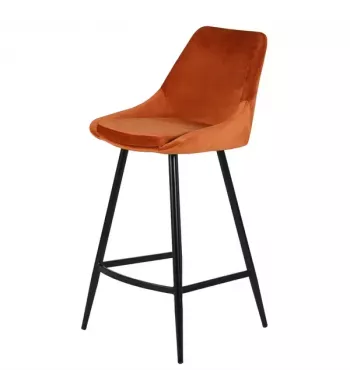 Chaise snack en velours cognac - BARI