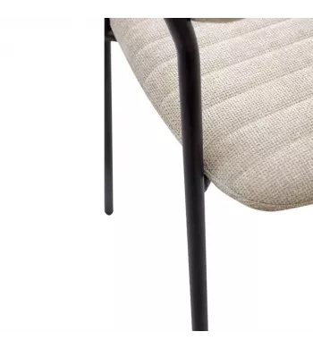 Chaise repas tissu beige - KOTA