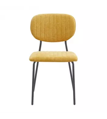 Chaise repas tissu jaune curry - KOTA