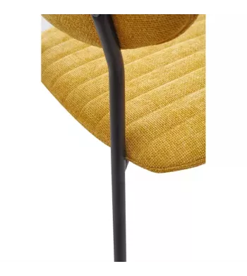Chaise repas tissu jaune curry - KOTA
