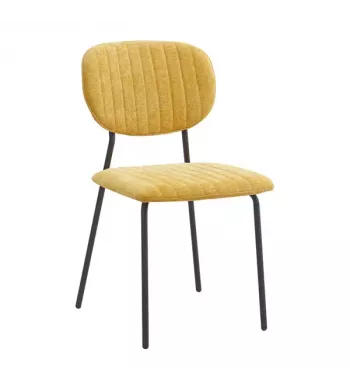 Chaise repas tissu jaune curry - KOTA