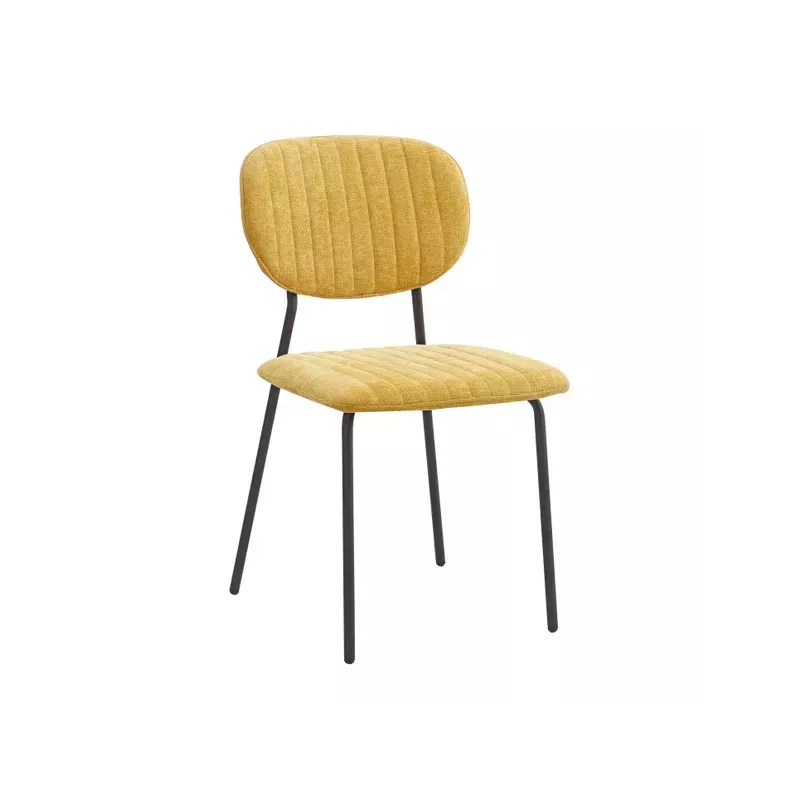 Chaise repas tissu jaune curry - KOTA