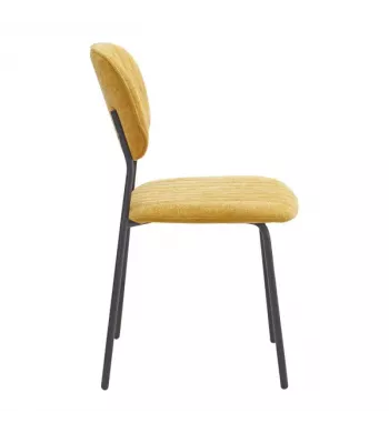 Chaise repas tissu jaune curry - KOTA