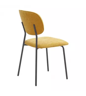Chaise repas tissu jaune curry - KOTA