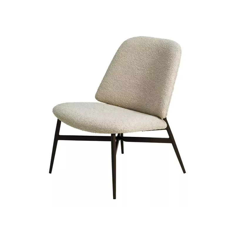 Meta title -  Fauteuil effet laine bouclette blanche - ALBA