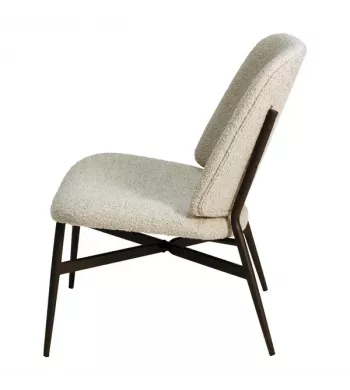 Meta title -  Fauteuil effet laine bouclette blanche - ALBA