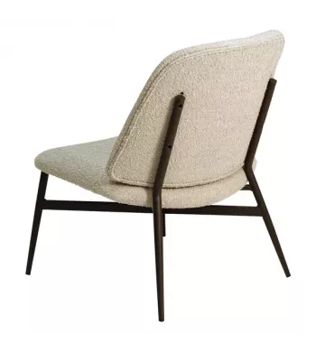Meta title -  Fauteuil effet laine bouclette blanche - ALBA