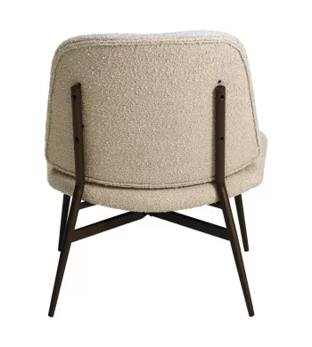 Meta title -  Fauteuil effet laine bouclette blanche - ALBA