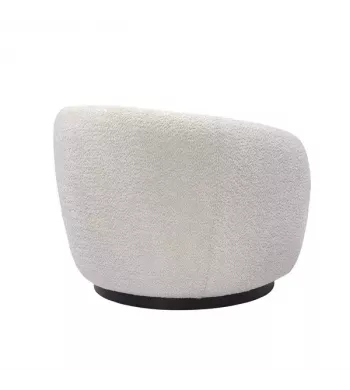 Fauteuil pivotant en tissu effet bouclette beige - ASSA