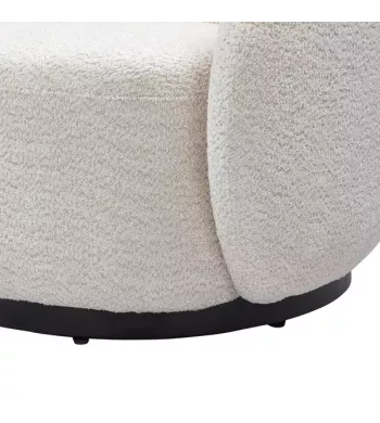 Fauteuil pivotant en tissu effet bouclette beige - ASSA