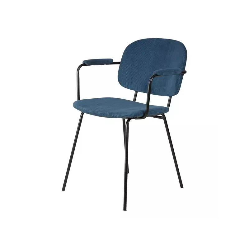 Meta title -  Fauteuil velours côtelé bleu foncé - ASTON