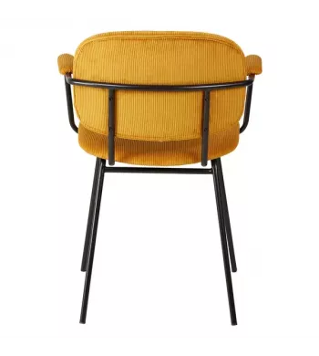 Meta title -  Fauteuil velours côtelé jaune curry - ASTON