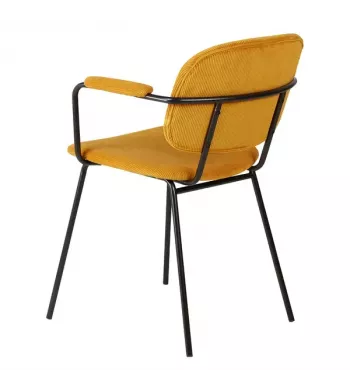 Meta title -  Fauteuil velours côtelé jaune curry - ASTON