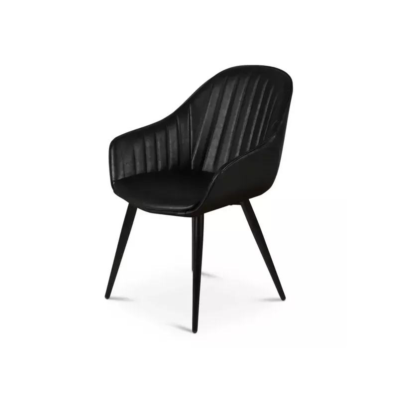 Meta title -  Fauteuil PU noir - BARI