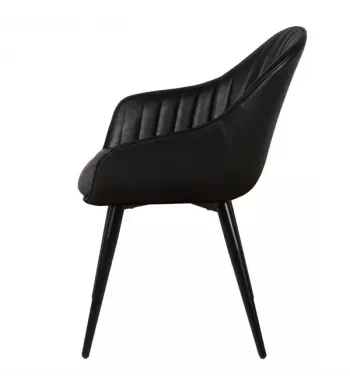 Meta title -  Fauteuil PU noir - BARI