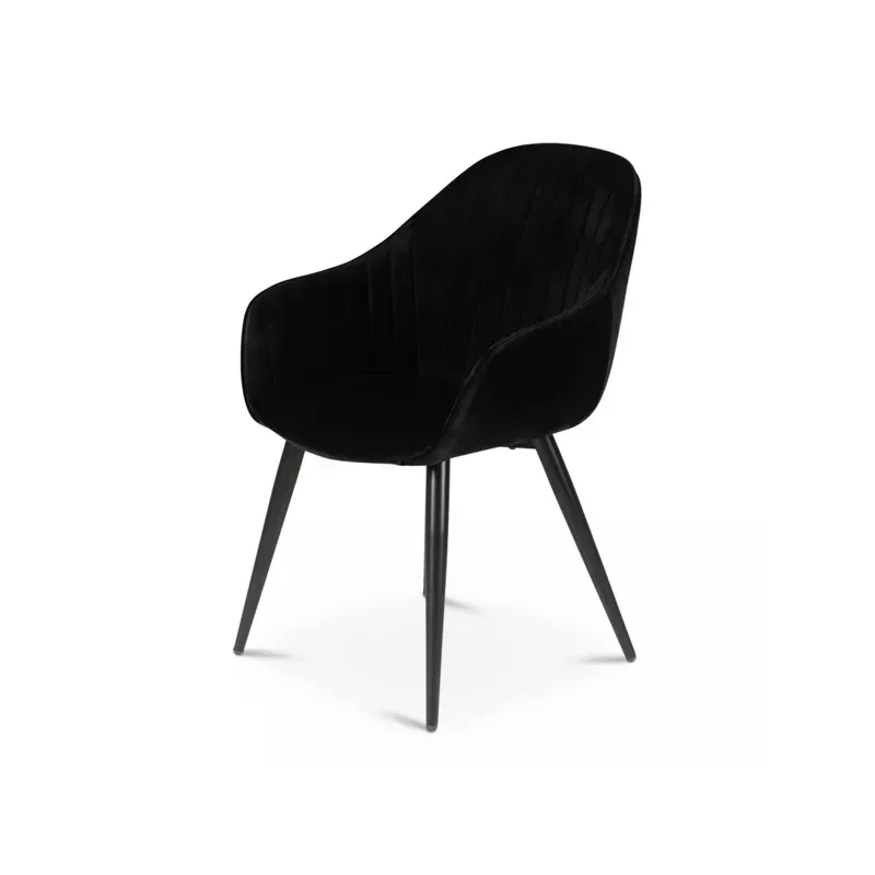 Meta title -  Fauteuil en velours noir - BARI