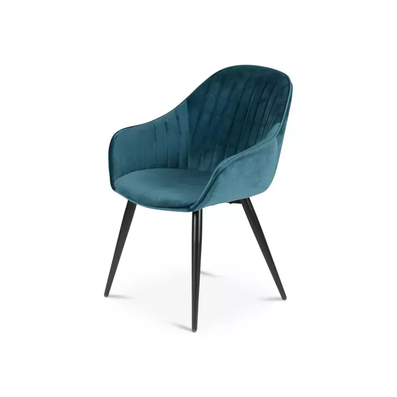 Meta title -  Fauteuil en velours bleu - BARI