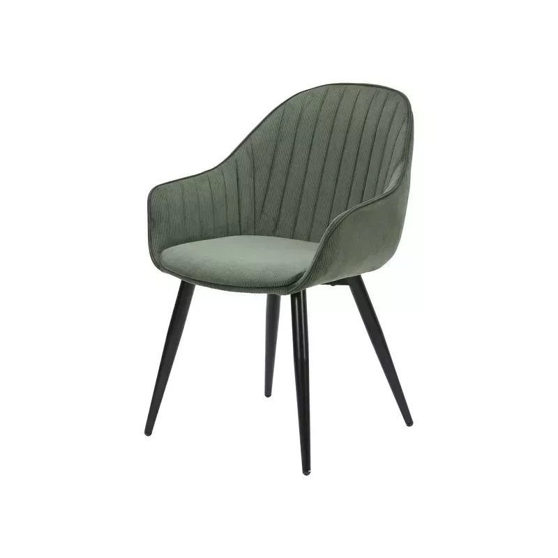 Meta title -  Fauteuil en velours côtelé vert kaki - BARI