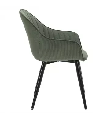 Meta title -  Fauteuil en velours côtelé vert kaki - BARI