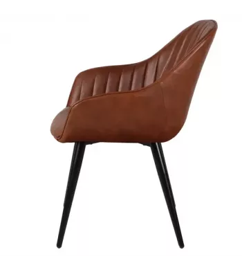 Meta title -  Fauteuil PU marron - BARI