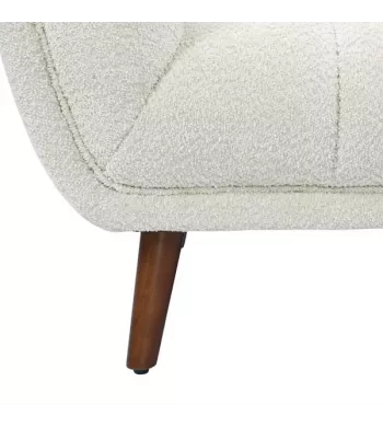 Meta title -  Fauteuil tissu effet bouclette écru BERYL - BERYL
