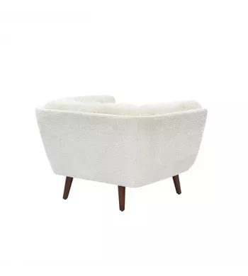 Meta title -  Fauteuil tissu effet bouclette écru BERYL - BERYL