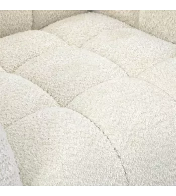 Meta title -  Fauteuil tissu effet bouclette écru BERYL - BERYL