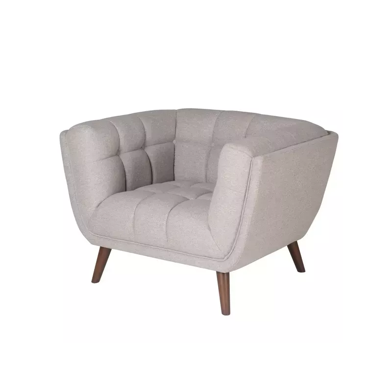 Meta title -  Fauteuil en tissu gris clair BERYL - BERYL