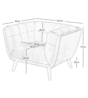 Meta title -  Fauteuil en tissu gris clair BERYL - BERYL