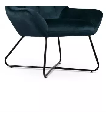 Meta title -  Fauteuil velours gris bleu - KAMI