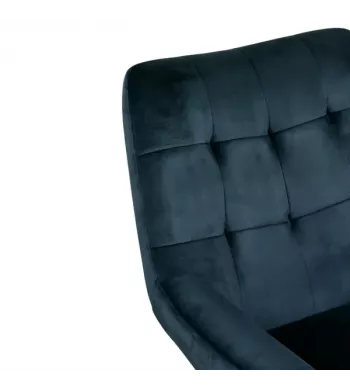 Meta title -  Fauteuil velours gris bleu - KAMI