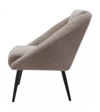Meta title -  Fauteuil tissu effet mohair gris foncé - HOTO