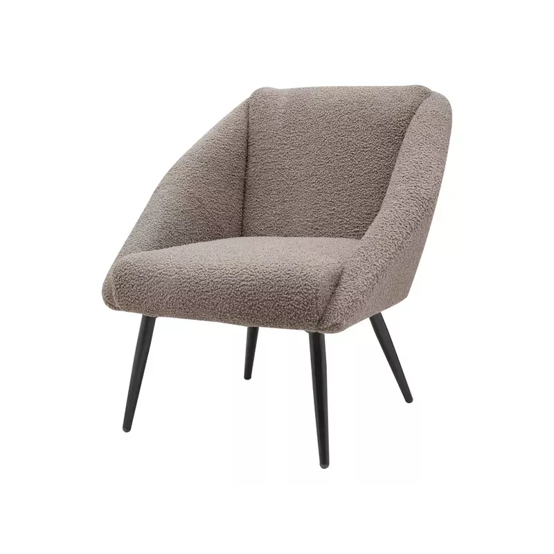 Meta title -  Fauteuil tissu effet mohair gris foncé - HOTO