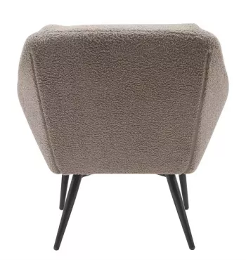 Meta title -  Fauteuil tissu effet mohair gris foncé - HOTO