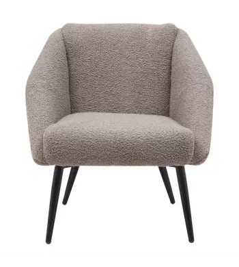 Meta title -  Fauteuil tissu effet mohair gris foncé - HOTO
