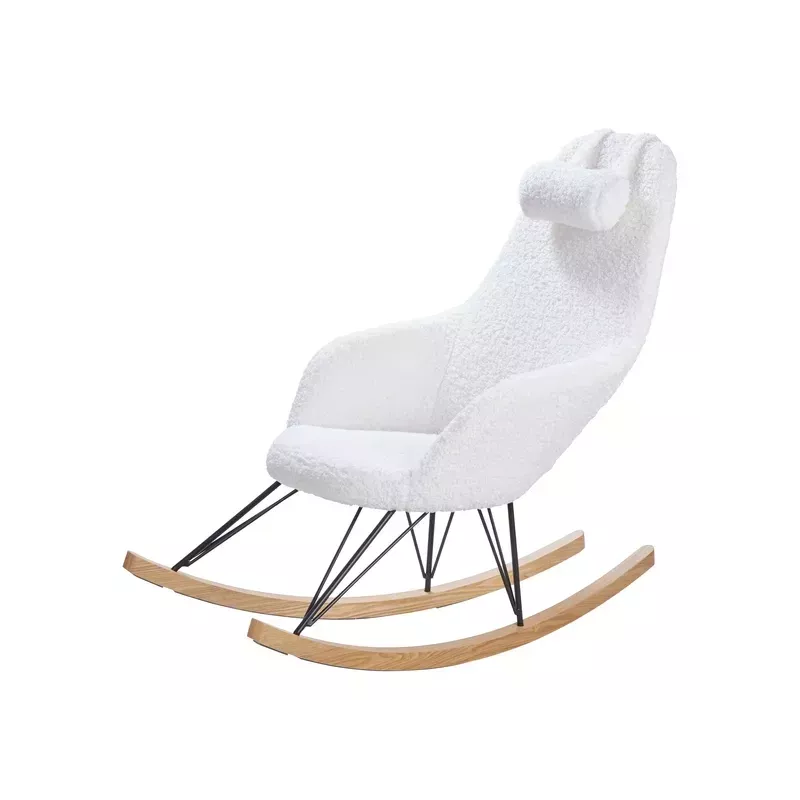 Meta title -  Fauteuil effet laine bouclette blanc - EVY