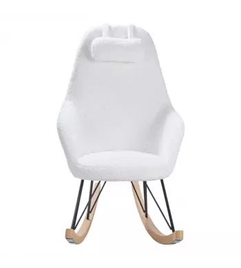 Meta title -  Fauteuil effet laine bouclette blanc - EVY