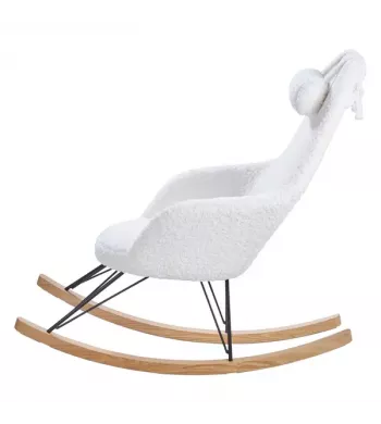Meta title -  Fauteuil effet laine bouclette blanc - EVY