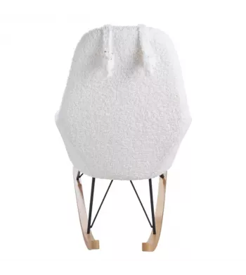 Meta title -  Fauteuil effet laine bouclette blanc - EVY