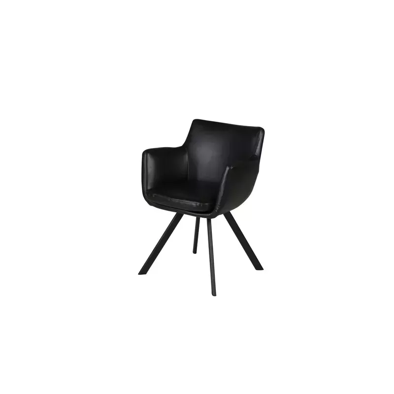 Meta title -  Fauteuil PU noir - CARL