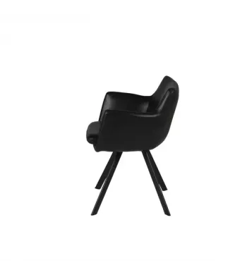 Meta title -  Fauteuil PU noir - CARL