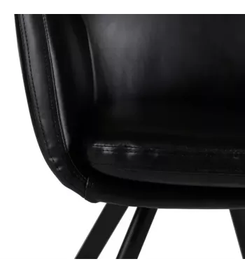 Meta title -  Fauteuil PU noir - CARL