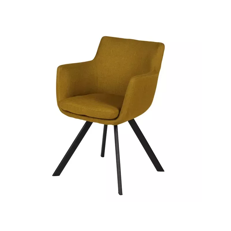 Meta title -  Fauteuil tissu jaune - CARL