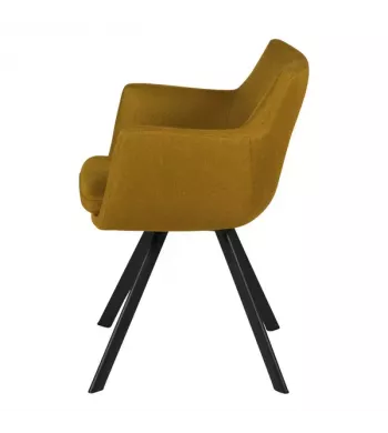 Meta title -  Fauteuil tissu jaune - CARL